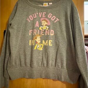 Gray Toy Story Sweatshirt with Colorful Print EUC